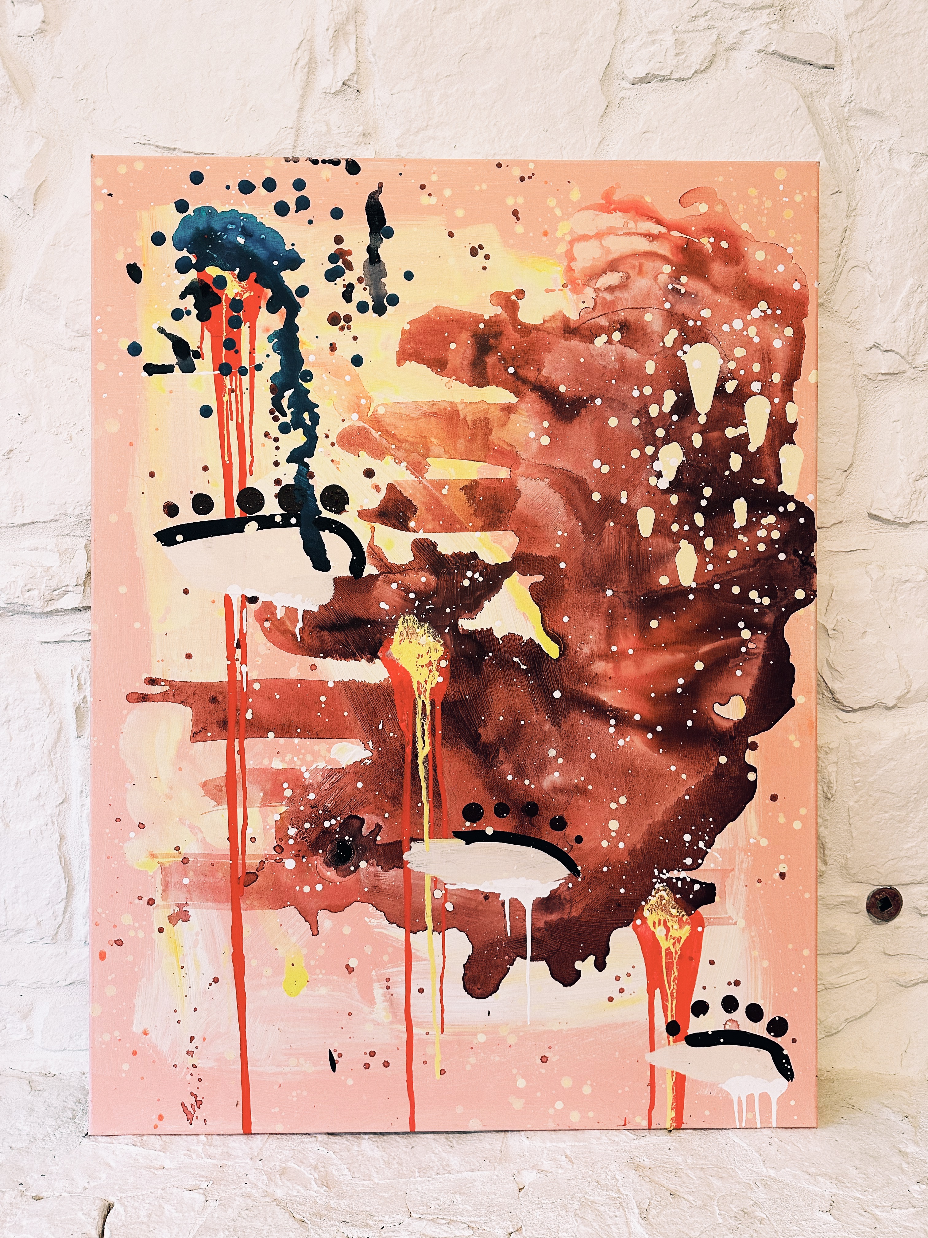 No Matter How It Started — Acrylic and dye on canvas, 36 x 48 in.